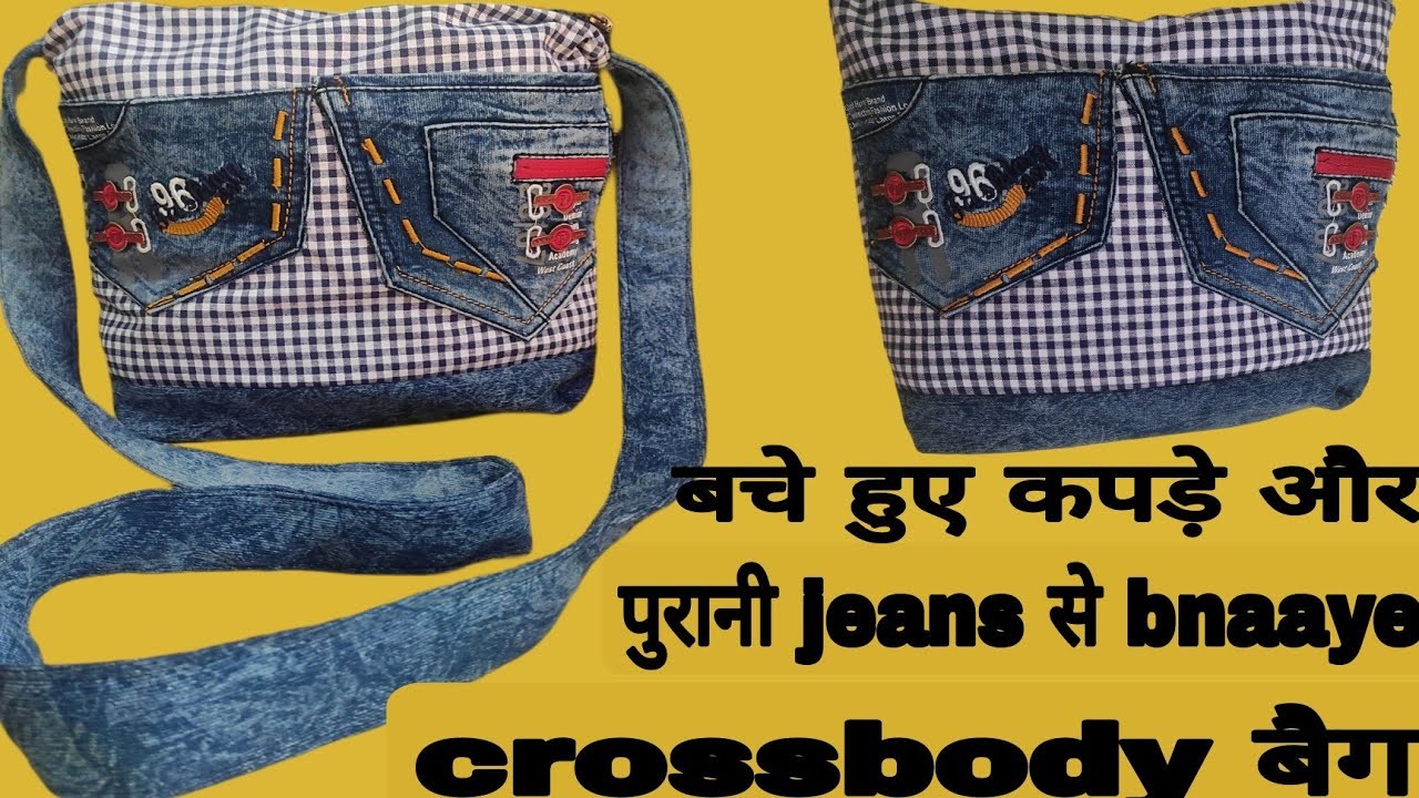 DIY Crossbody bag. How to make cross body bag from left over fabric and