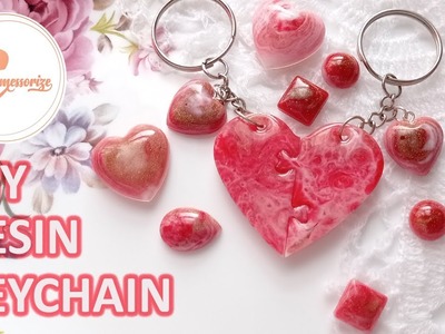 DIY Epoxy Resin Craft and Accessories | Couple Heart Keychain | Dirty Pour Technique With Resin