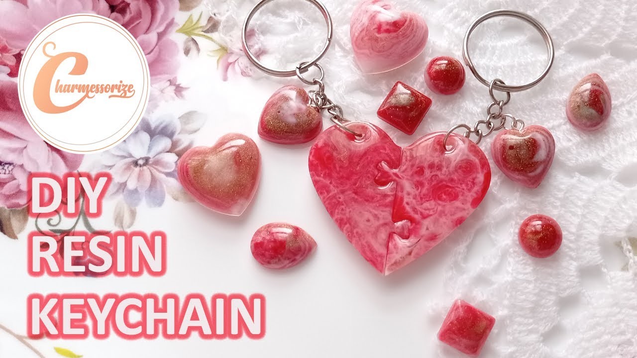 DIY Epoxy Resin Craft and Accessories | Couple Heart Keychain | Dirty Pour Technique With Resin