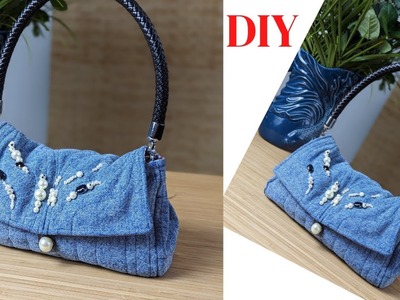 DIY, JEANS BAG, LEFTOVER FABRIC? LOOK WHAT I MADE!