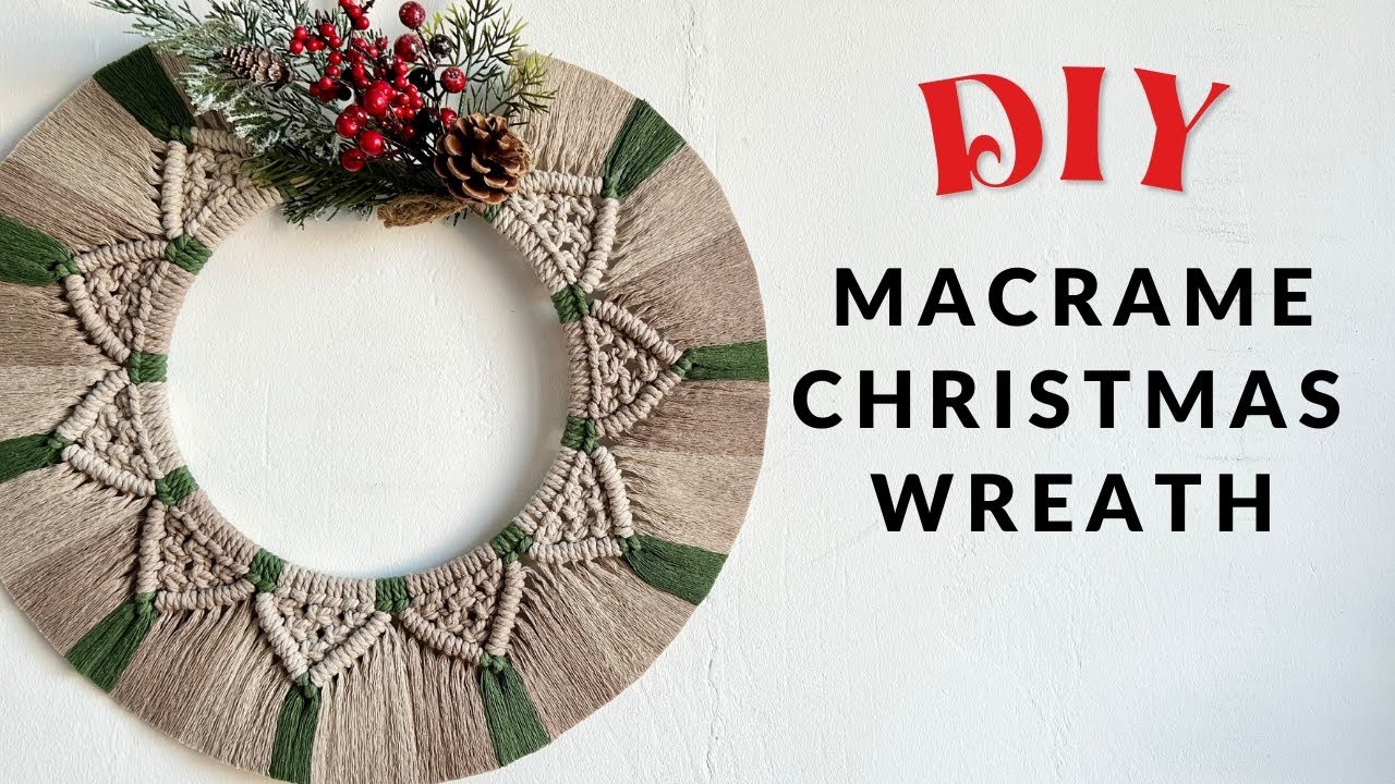 DIY: Macrame Christmas Wreath Tutorial │ Christmas Decorations Ideas │ XMas Wreath Boho