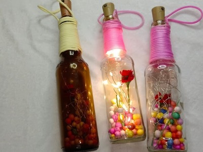 DIY Old Glass Bottle Decoration Ideas l Bottle light Decor l Bottle Decoration And Decor