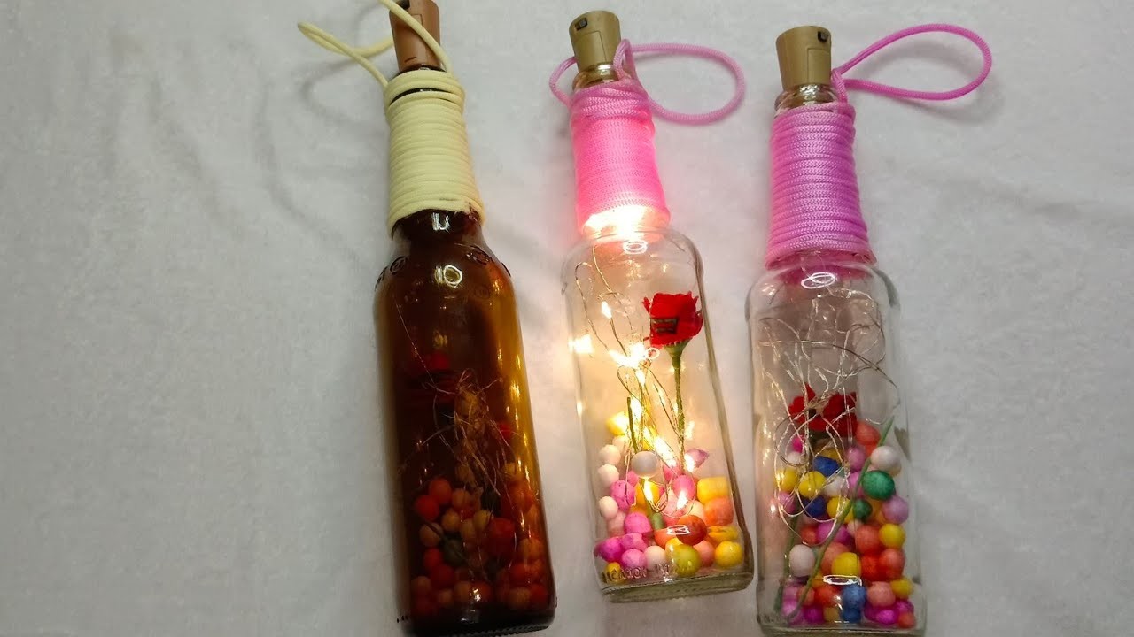 DIY Old Glass Bottle Decoration Ideas l Bottle light Decor l Bottle Decoration And Decor
