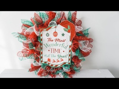 DIY: Spiked Christmas Deco Mesh Wreath || Quick and Easy
