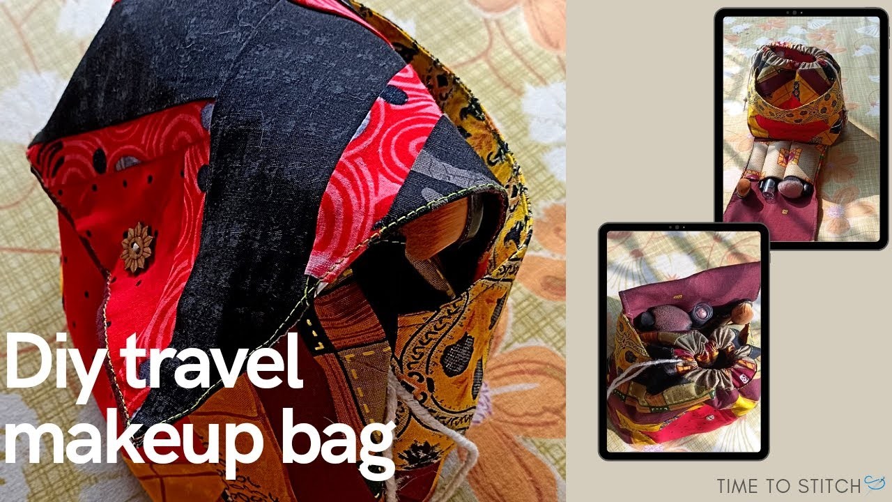 DIY Travel makeup????bag ????stitching ????@timetostitch