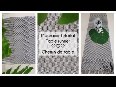 DIY Tutorial Macrame Tablerunner EN-FR Tuto Chemin de table en macrame #2