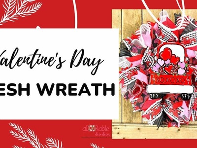 DIY Valentine's Day Mesh Wreath | How to Make Wreaths | Valentine Wreath with Red Truck