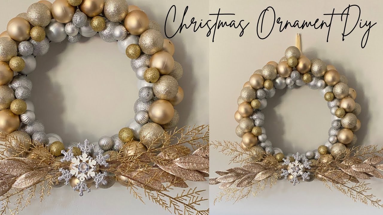 DOLLAR TREE CHRISTMAS DIY METAL ORNAMENT WREATH | CHRISTMAS DECOR