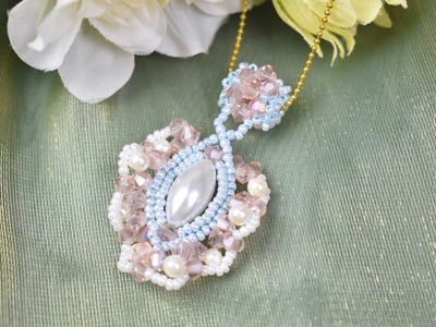 Elegant Crystal Pendant with Glass Beads