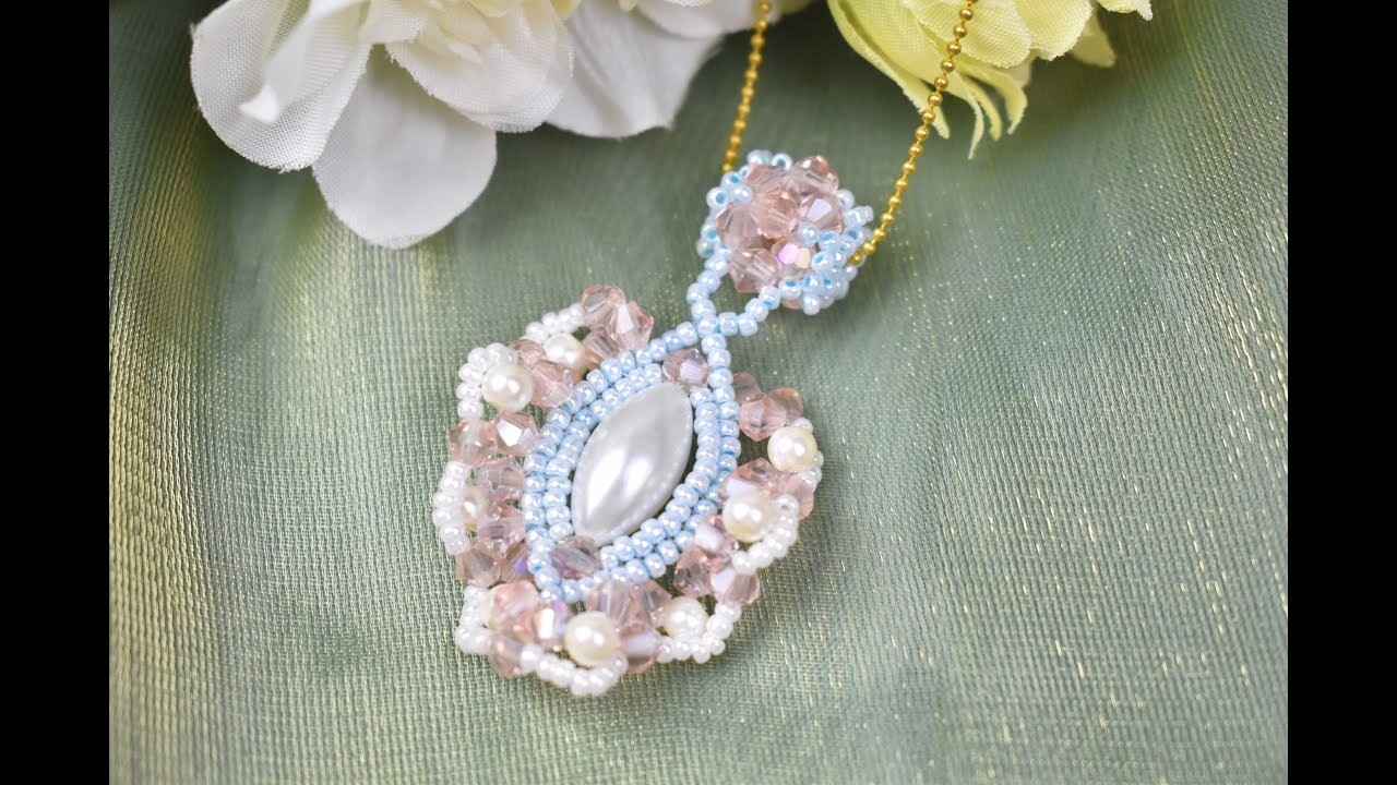 Elegant Crystal Pendant with Glass Beads