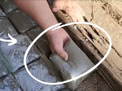 Fill a Ziploc bag with cement for this GENIUS outdoor idea!