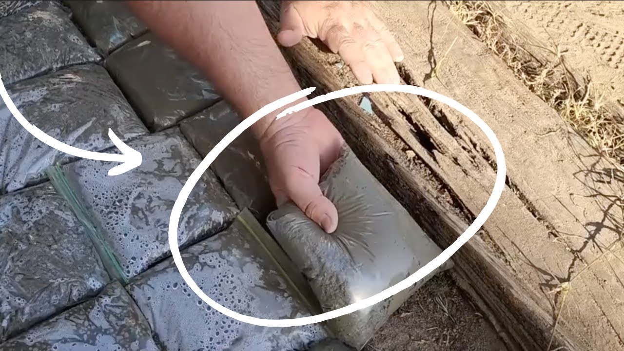 Fill a Ziploc bag with cement for this GENIUS outdoor idea!