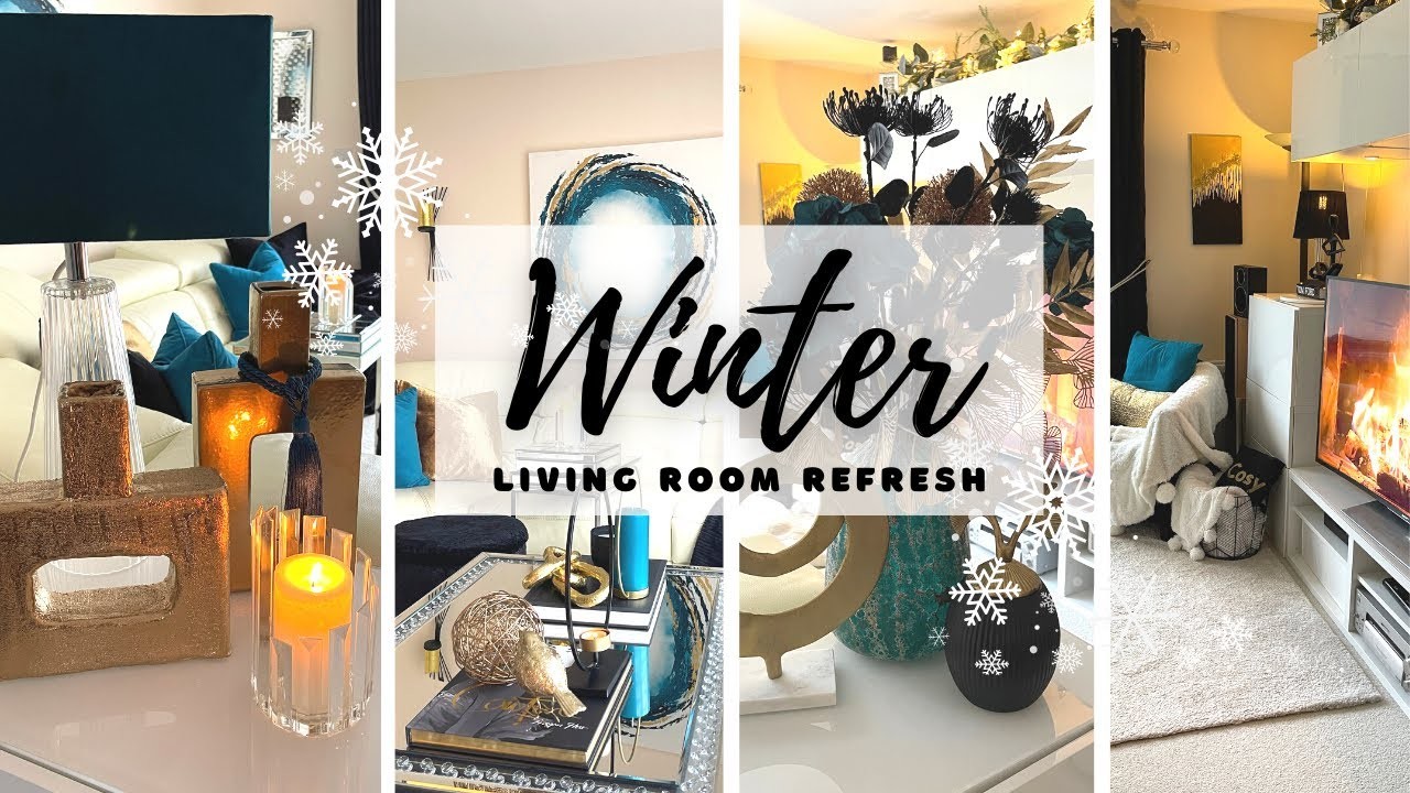 GLAM LIVING ROOM REFRESH | WINTER Decorate With Me 2023. After Christmas Decorating Ideas