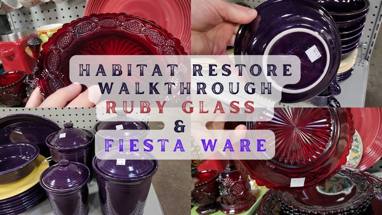 Habitat ReStore Walkthrough~ ????Fiesta Ware???? & ❤️Ruby Glass❤️ #shopping #thrifting  #decor #vintage