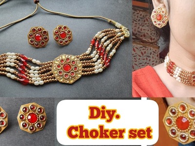 Handmade Choker Set| Pearl|How To Make Pearl Necklace|@craftysapnaa