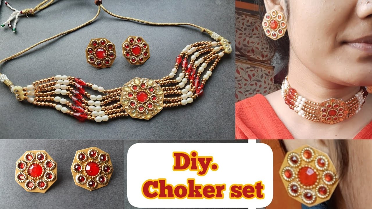 Handmade Choker Set| Pearl|How To Make Pearl Necklace|@craftysapnaa