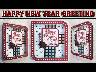 Handmade - Happy New Year Greeting Card | 3D Paper Craft [Tabrez Arts]