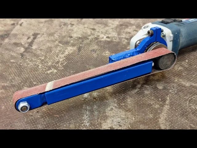 How to make a Homemade Power File - Mini Belt Sander, Angle Grinder Attachment