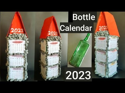 How to make calendar On Bottle |New year 2023| DIY Bottle Art| Glass jar Decoration|Bottle Craft