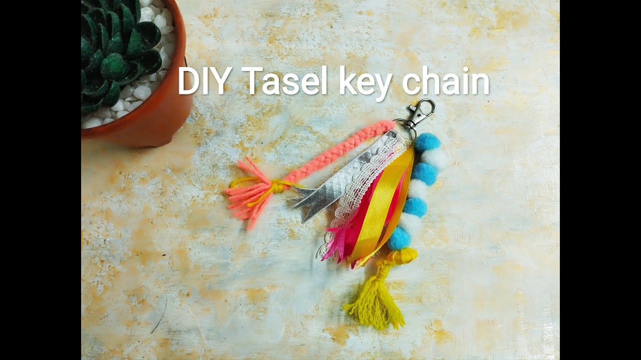 How to make ribbon tasel  keychain