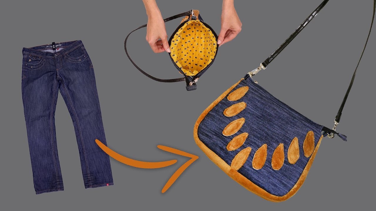 I sewed a cute shoulder handbag out of old jeans - you won’t buy such a bag in a store!