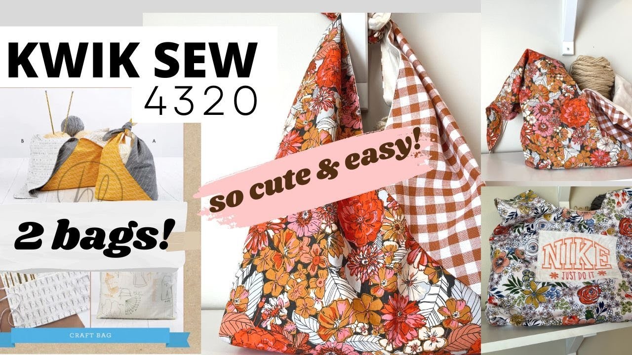 KWIK SEW 4320 DETAILS ON SEWING THIS CUTE TOTE BAG DIY, ITS AN EASY TO SEW TOTE BAG