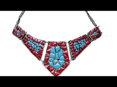 Learn to create a mosaic style necklace, (Native American) using polymer clay - unique- tutorial