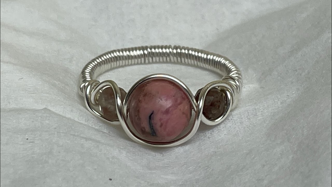 Quick and easy wire wrapped gemstone bead ring