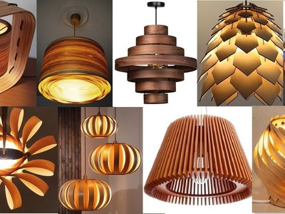 Wood veneer lamp ideas. Wooden Lampshade design ideas. pendant lamp ideas for your home decor