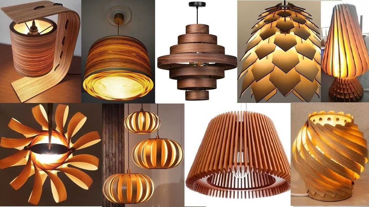 Wood veneer lamp ideas. Wooden Lampshade design ideas. pendant lamp ideas for your home decor