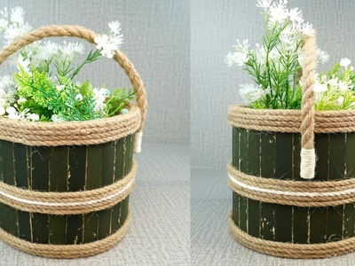 You Can Recycle A Plastic Bottles Into A Pretty Storage Basket. Diy Storage Basket At Home