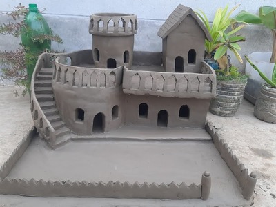 Amazing technique build DIY miniature Clay House | mitti ka ghar | make Clay House miniature house