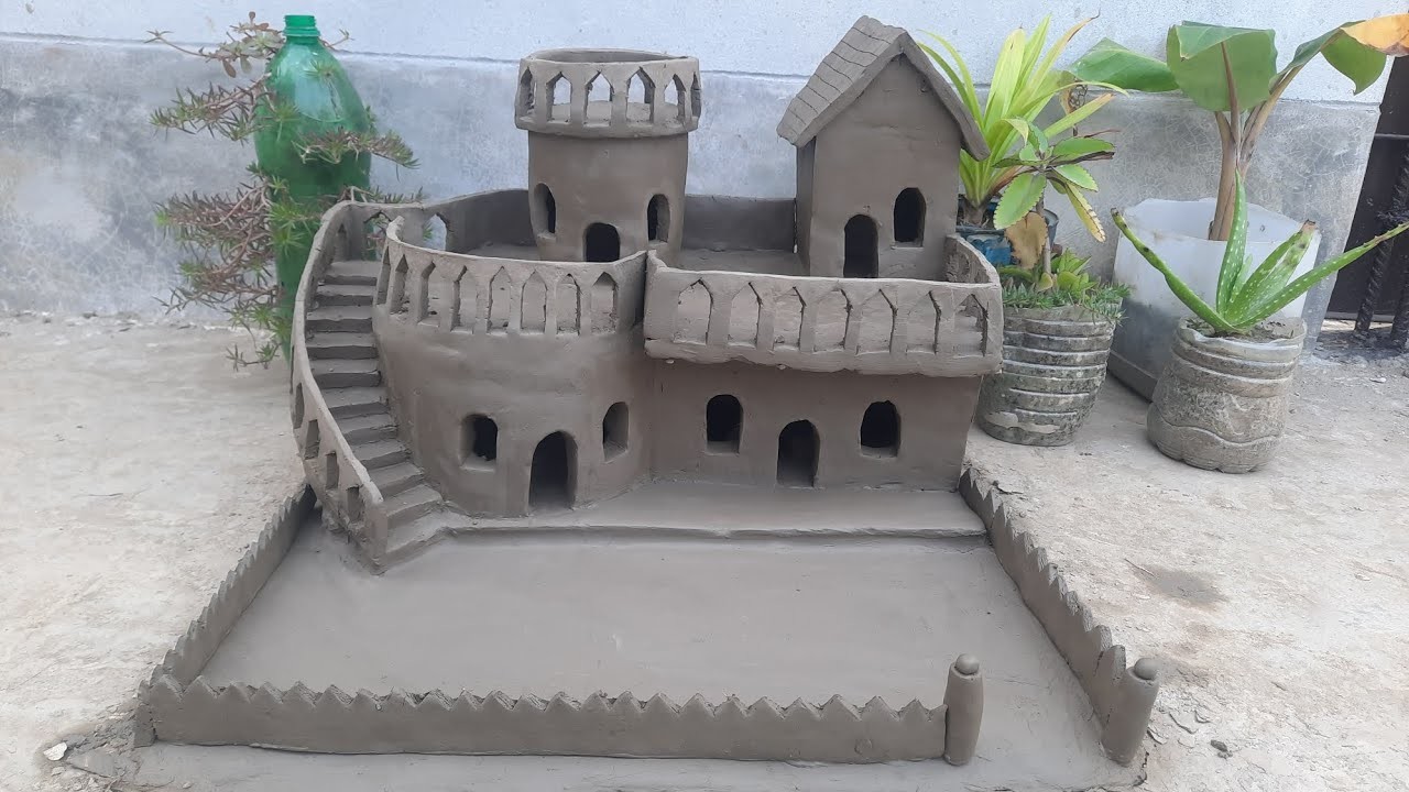 Amazing technique build DIY miniature Clay House | mitti ka ghar | make Clay House miniature house