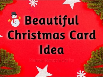 Beautiful Christmas card idea. Handmade Christmas Greeting Card. Easy Christmas Craft DIY