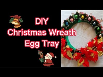 DIY CHRISTMAS WREATH EGG TRAY|CHRISTMAS DECORATION|RECYCLED MATERIALS|TEAM JASMIN