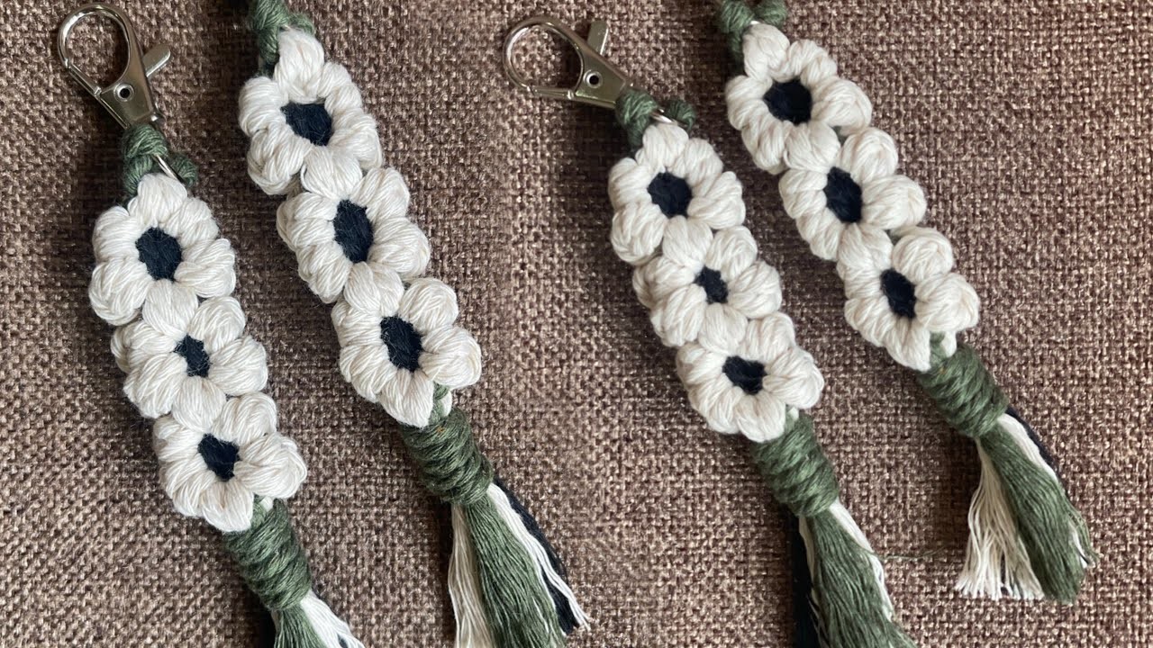 DIY Macrame Flower Keychain Tutorial for Beginners | Wedding Souvenirs & Giveaways