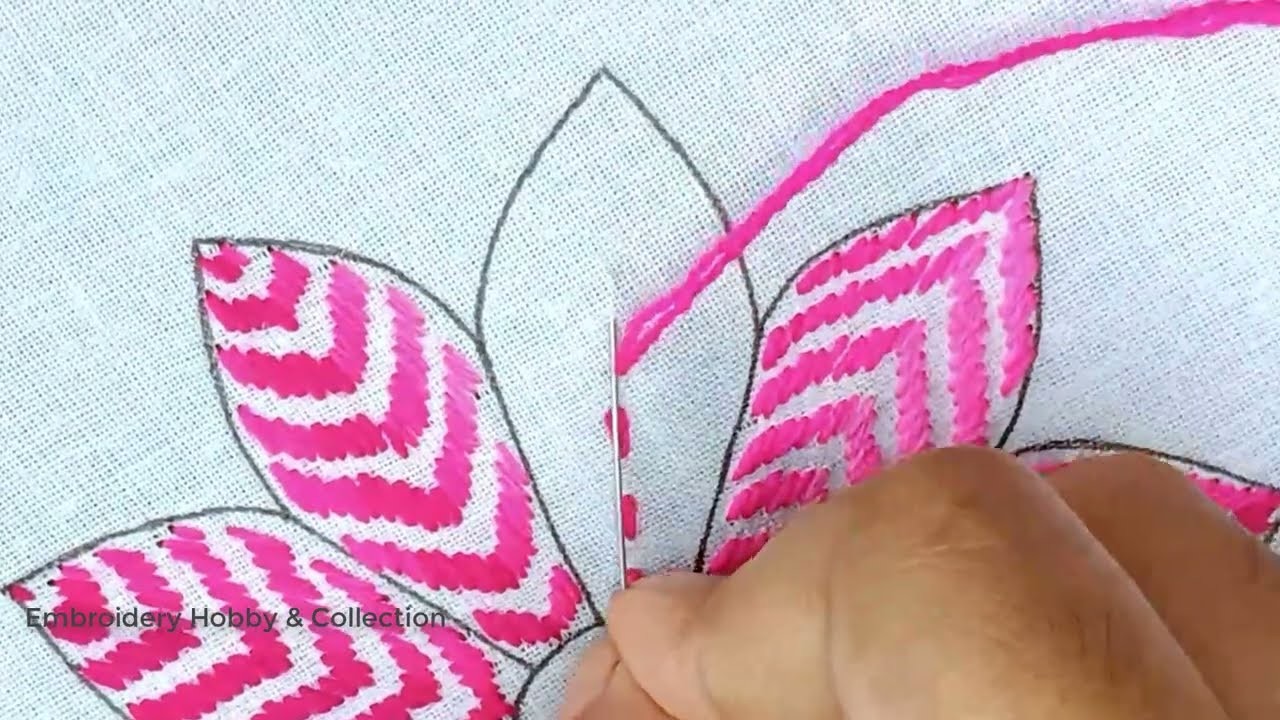 Fantastic flower hand embroidery tutorial.Needle pount.Bordado fentacia #handembroidery #sewinghacks