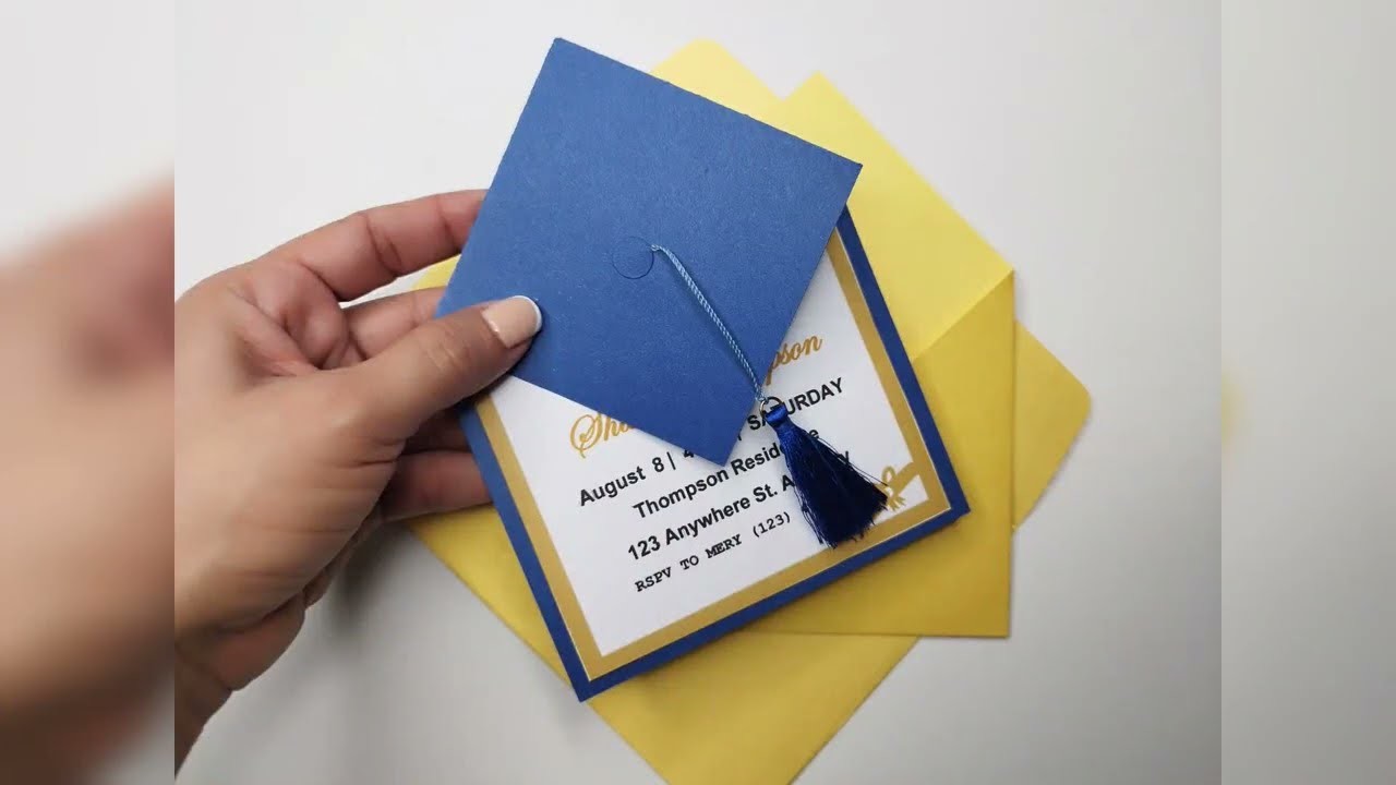 Graduation Cap Card Invitation Cricut tutorial SVG CUT FILES