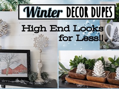 ❄HIGH END WINTER DECOR LOOKS FOR LESS!!~Pottery Barn & Kirklands Dupes~Cheap & Easy Winter DIYS