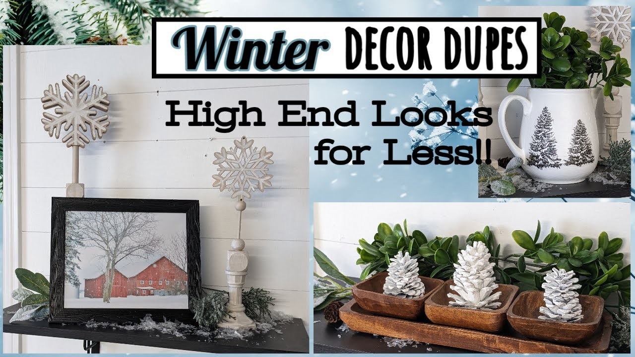 ❄HIGH END WINTER DECOR LOOKS FOR LESS!!~Pottery Barn & Kirklands Dupes~Cheap & Easy Winter DIYS