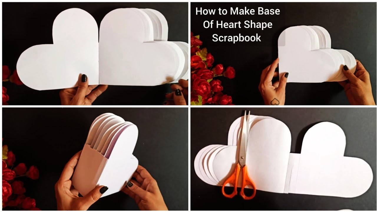 How To Make Base Of Heart Shape Scrapbook|| Heart Shape Scrapbook Base Tutorial||