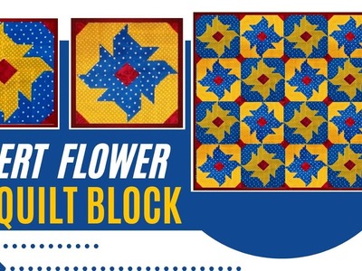 How To Make Desert Flower Quilt Block | Cushion Cover Design| Faliya ki Design | #stitch #patchwork