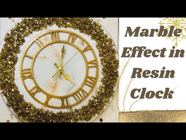 How to make MARBLE EFFECT in Resin Clock | How to make a Resin Clock | Marble effect in Resin Clock