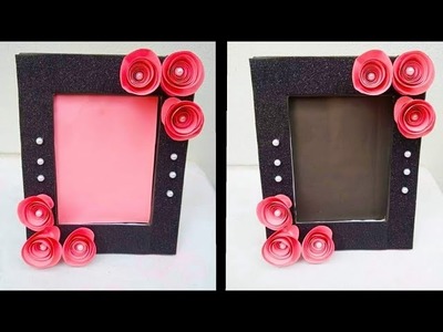 How to make paper photo frame.Unique photo frame.Room decor ideas.paper Craft.paper photo frame.diy