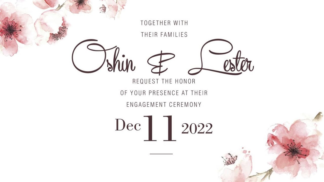 Join us Virtually for the Engagement Ceremony of Oshin with Lester
