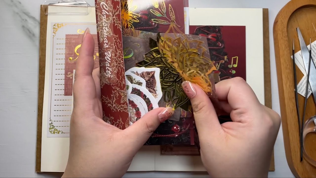 Journal with me | Christmas Journal ???? | ASMR | Scrapbooking | No Talking | No BGM | Relaxing Sound