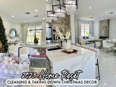 NEW YEAR HOME RESET | CLEANING & TAKING DOWN CHRISTMAS DECOR | 2023 HOME DECOR