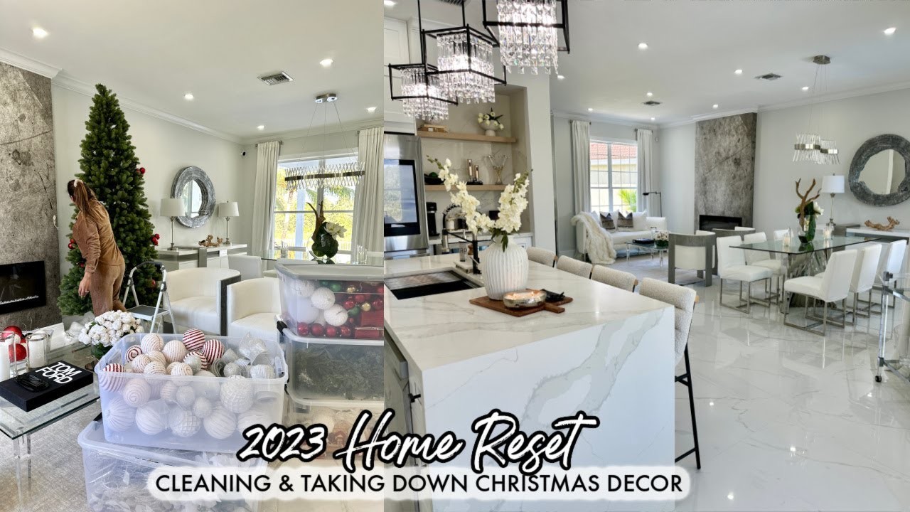 NEW YEAR HOME RESET | CLEANING & TAKING DOWN CHRISTMAS DECOR | 2023 HOME DECOR