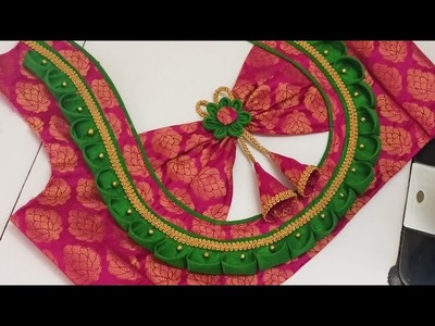 Paithani saree blouse back neck design || cutting and stitching back neck blouse design || blouse