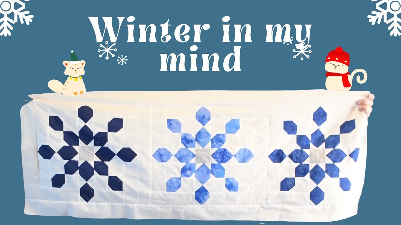 Snow Flurries Stitch and Flip Quilted table Runner